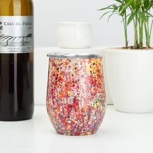 Stainless Steel Vacuum Insulated Wine Tumbler Cup with Lid 355 ml